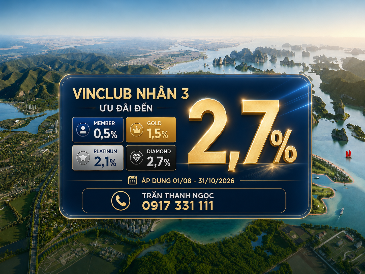 Thành viên VinClub được ưu đãi đến 2,7% khi mua nhà tại Vinhomes Global Gate Hạ Long